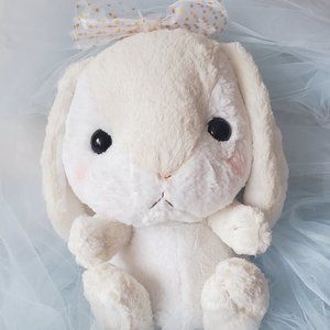 Pote Usa Loppy - Premium Ribbon XL Rabbit Plushie (Beige)